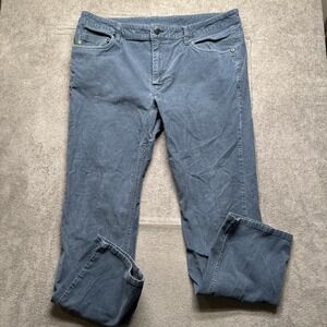 Stio Men's Blue Stretch Corduroy Pants 38 Outdoor Hiking Mountain Gorpcore Style